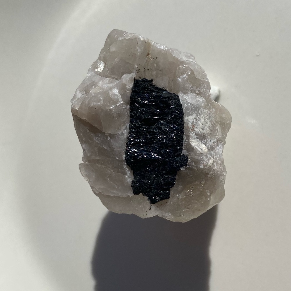 Raw black tourmaline in matrix